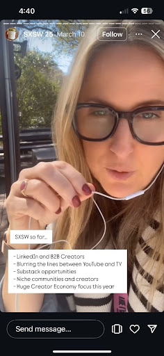 Lia Haberman's SXSW 2025 IG Story