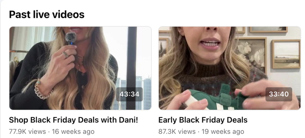 Kohl's library of Facebook live events
