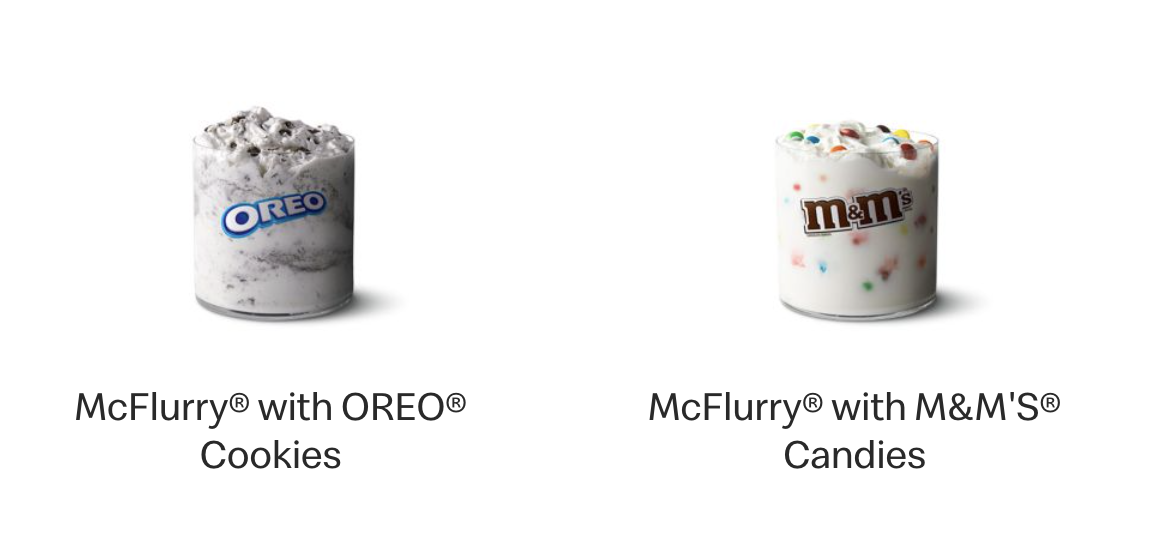 Two McDonald's co-branded McFlurries