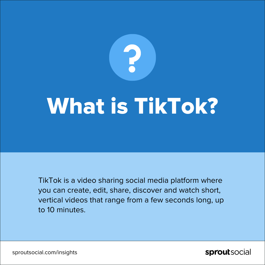 A blue graphic with the definition of TikTok on it.