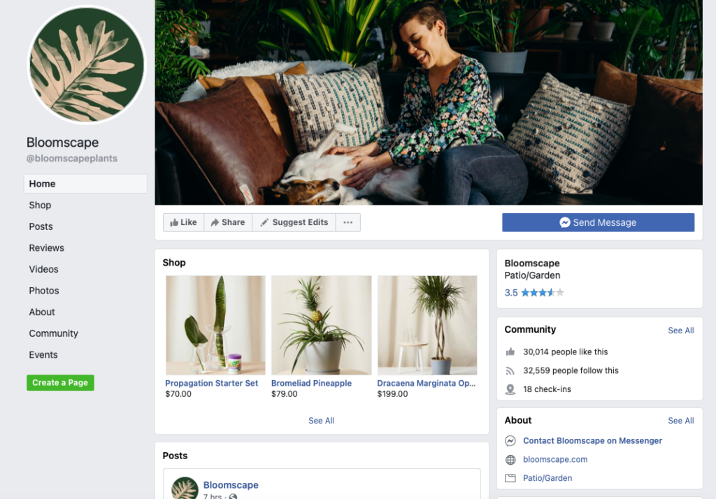 bloomscape facebook profile