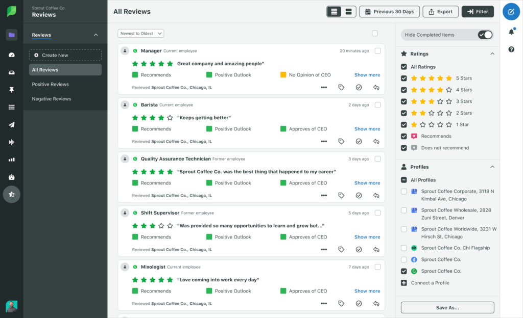 Glassdoor Reviews in Sprout