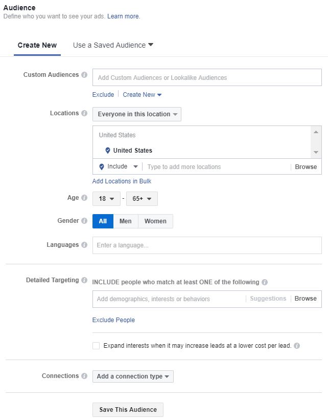 Facebook's granular targeting allows you to speak to specific social personas